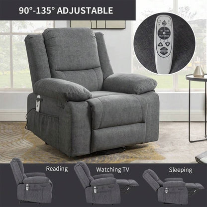 Poltrona reclinabile elettrica con massaggio, sollevamento multifunzione, temporizzazione