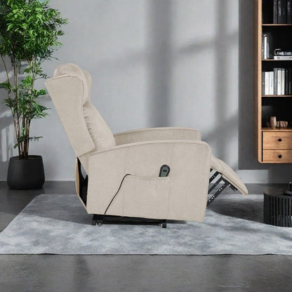 Poltrona reclinabile elettrica con telecomando, comodo supporto per schiena, zona lombare e gambe, facile supporto per alzarsi, tasca laterale