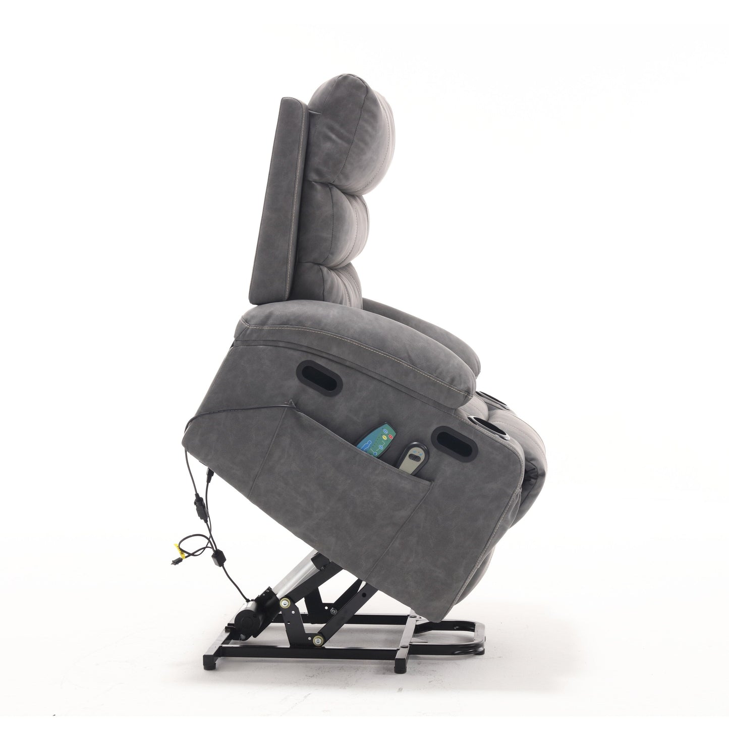 Divano reclinabile elettrico con massaggio vibrante a 8 punti, riscaldamento, timer regolabile, telecomando e portabicchieri