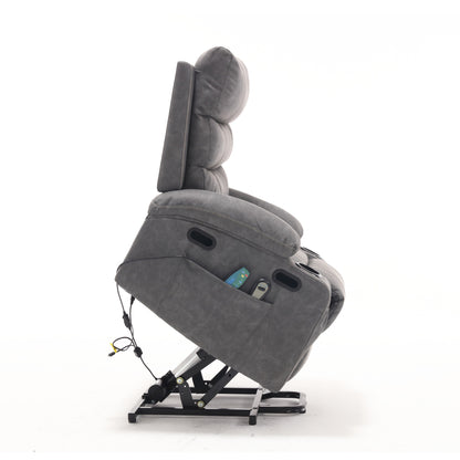 Divano reclinabile elettrico con massaggio vibrante a 8 punti, riscaldamento, timer regolabile, telecomando e portabicchieri