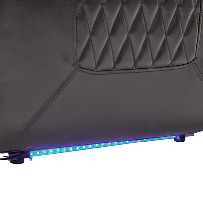 Poltrona reclinabile elettrica con ricarica USB, vassoio girevole a 360°, doppio portabicchieri e vano portaoggetti sul bracciolo