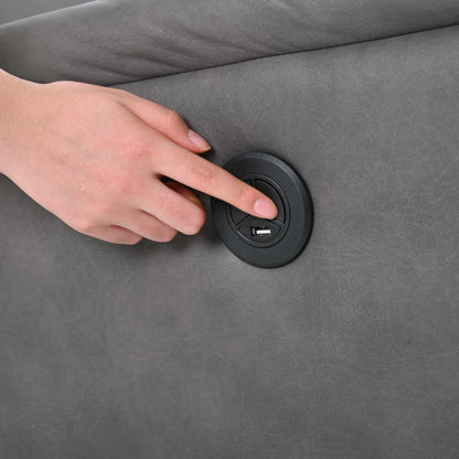 Poltrona reclinabile elettrica con porta USB, pannello di controllo laterale e schienale confortevole, ideale per spazi compatti