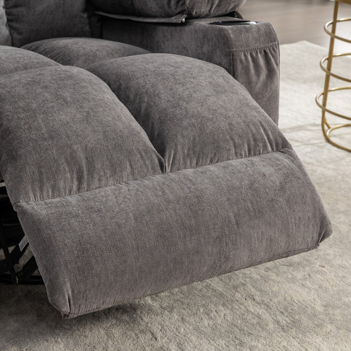 Poltrona reclinabile elettrica con reclinazione regolabile a 139°, massaggio a 8 punti e riscaldamento lombare, motore Okin, ricarica USB e vano portaoggetti laterale