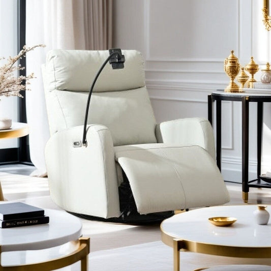 Poltrona reclinabile elettrica con rotazione di 270°, poggiapiedi regolabile, porte di ricarica USB e Type-C per cameretta e soggiorno