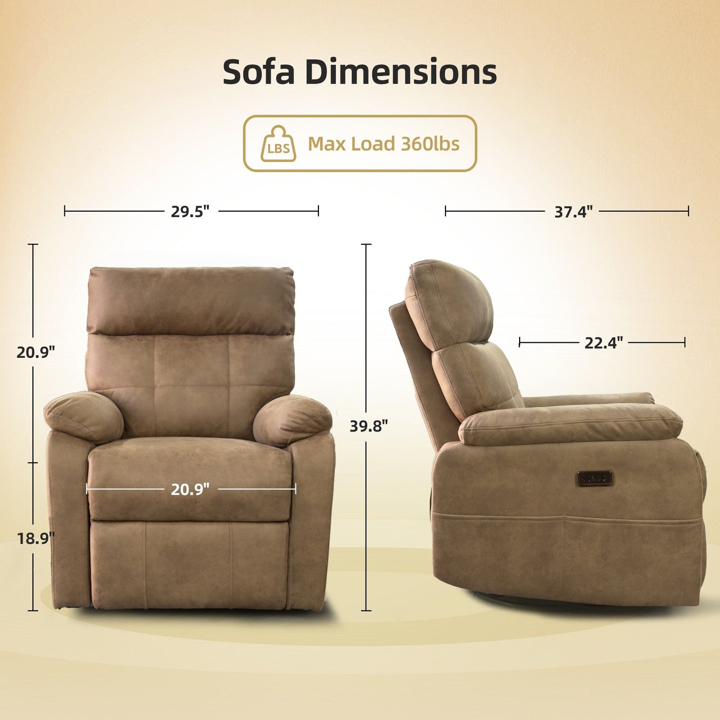 Poltrona reclinabile girevole elettrica