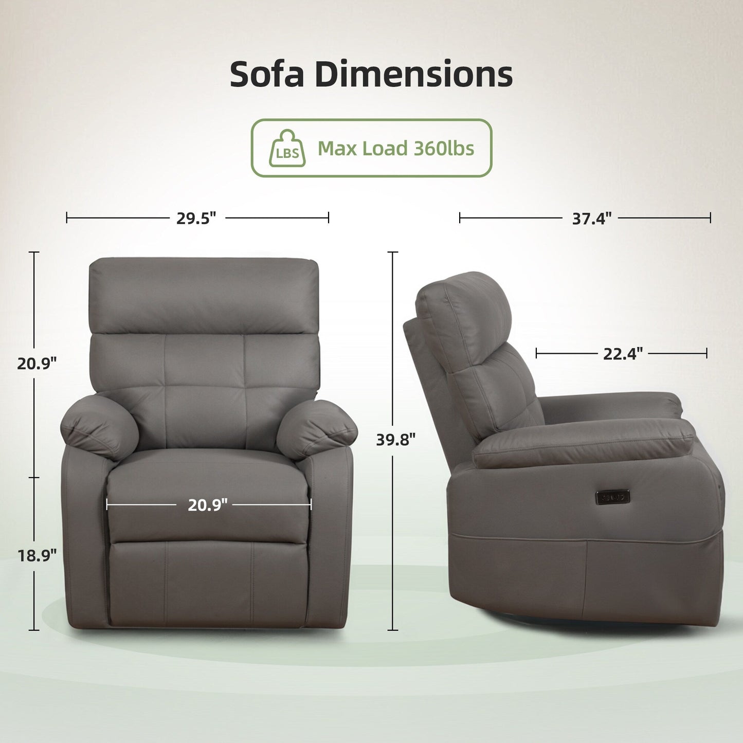 Poltrona reclinabile girevole elettrica