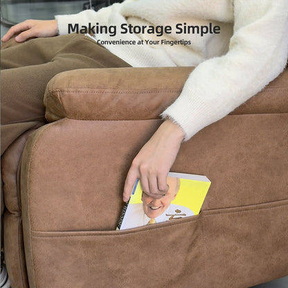 Poltrona reclinabile elettrica a gravità zero con porte di ricarica - Poltrona reclinabile imbottita con tasca laterale, supporto lombare