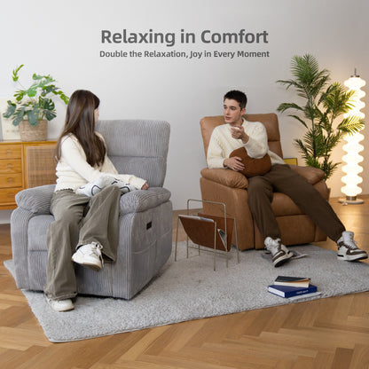 Poltrona reclinabile elettrica a gravità zero con porte di ricarica - Poltrona reclinabile imbottita con tasca laterale, supporto lombare