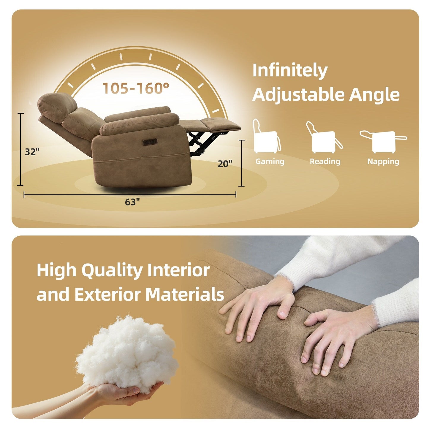 Poltrona reclinabile elettrica a gravità zero