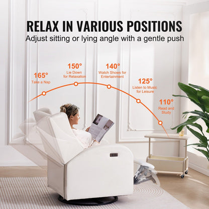 Poltrona reclinabile elettrica e girevole per soggiorno e camera da letto