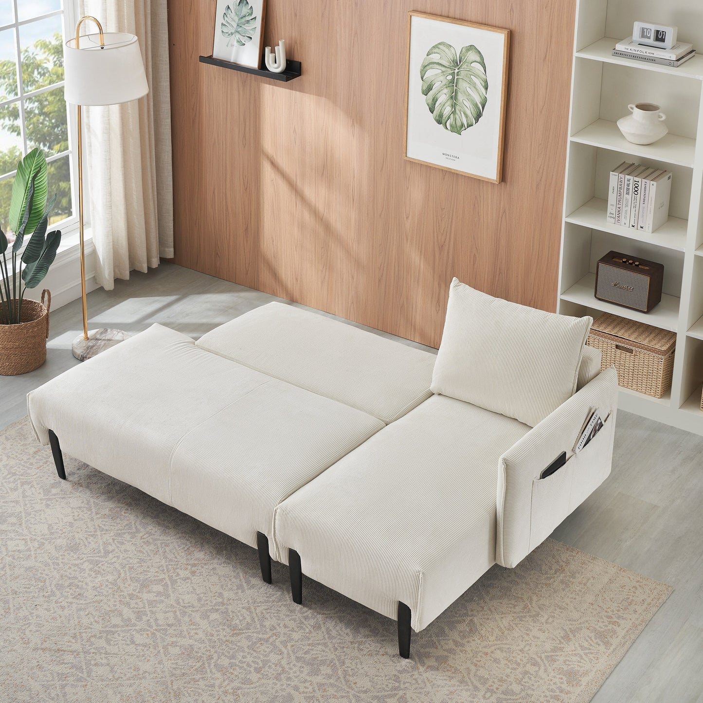 Elegante divano in velluto da 79,50 pollici - Ampio divano a due posti con finiture in metallo e 3 cuscini per spazi moderni