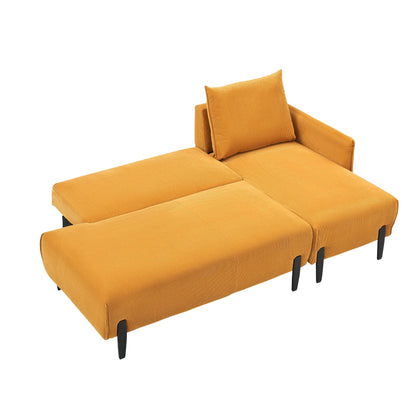 Elegante divano in velluto da 79,50 pollici - Ampio divano a due posti con finiture in metallo e 3 cuscini per spazi moderni