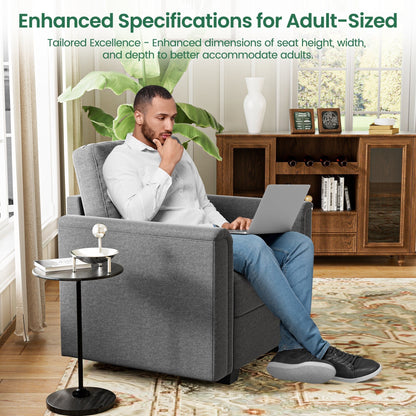 Elegante divano con braccioli curvi, divano componibile personalizzabile, comodo divano modulare per camera da letto, soggiorno, ufficio