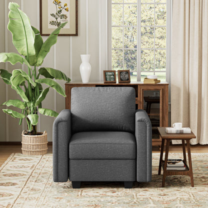 Elegante divano con braccioli curvi, divano componibile personalizzabile, comodo divano modulare per camera da letto, soggiorno, ufficio