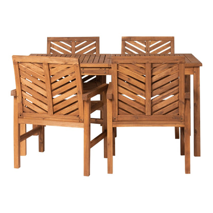 Set da pranzo Middlebrook Elephant Point in acacia a zig zag da 5 pezzi
