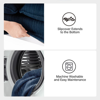 Divano moderno Elias con portabicchieri e cuscini reversibili di HULALA HOME