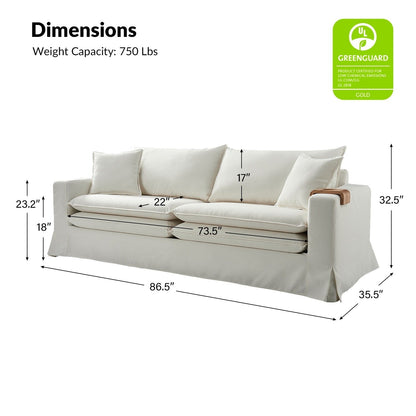 Divano moderno Elias con portabicchieri e cuscini reversibili di HULALA HOME