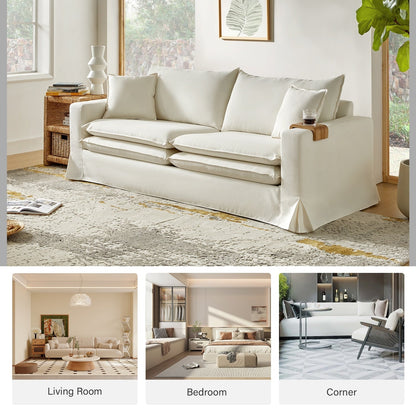 Divano moderno Elias con portabicchieri e cuscini reversibili di HULALA HOME