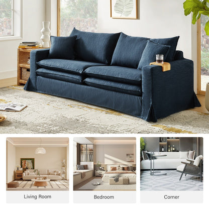 Divano moderno Elias con portabicchieri e cuscini reversibili di HULALA HOME