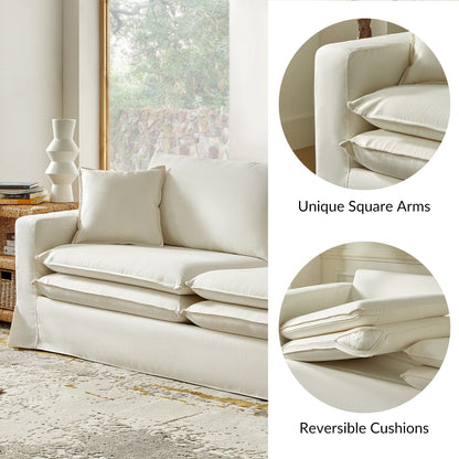 Divano moderno Elias con portabicchieri e cuscini reversibili di HULALA HOME