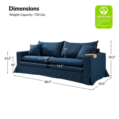 Divano moderno Elias con portabicchieri e cuscini reversibili di HULALA HOME