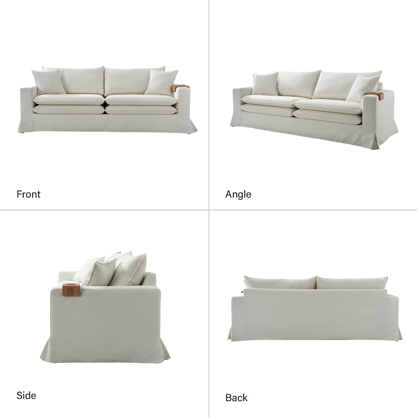 Divano moderno Elias con portabicchieri e cuscini reversibili di HULALA HOME