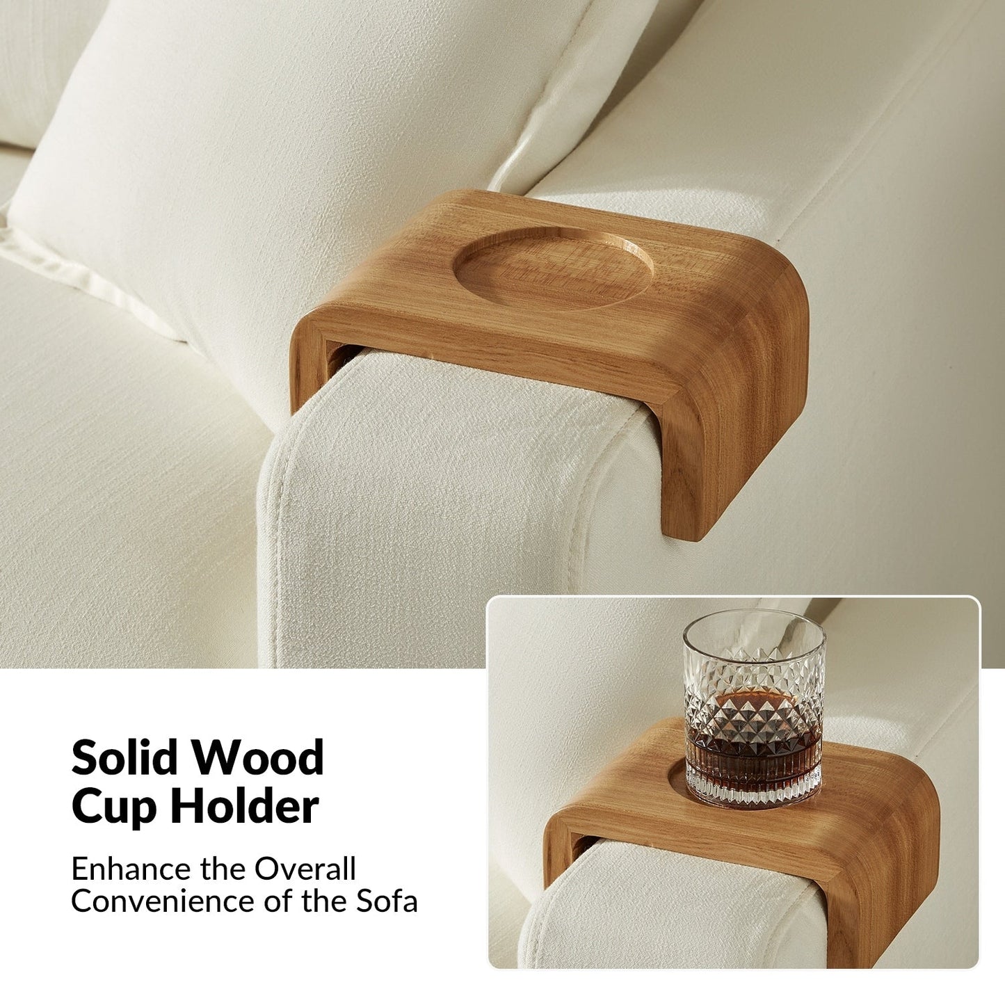 Divano moderno Elias con portabicchieri e cuscini reversibili di HULALA HOME