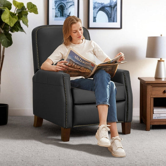 Poltrona reclinabile Elias Push Back per adulti in similpelle per soggiorno