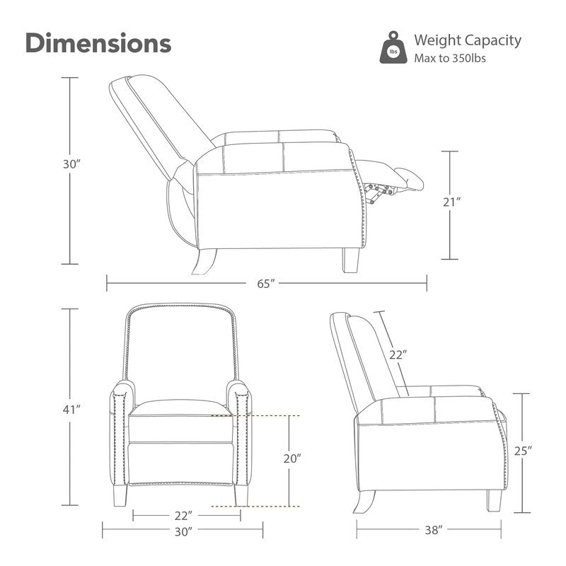 Poltrona reclinabile Elias Push Back per adulti in similpelle per soggiorno