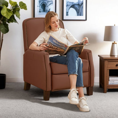 Poltrona reclinabile Elias Push Back per adulti in similpelle per soggiorno