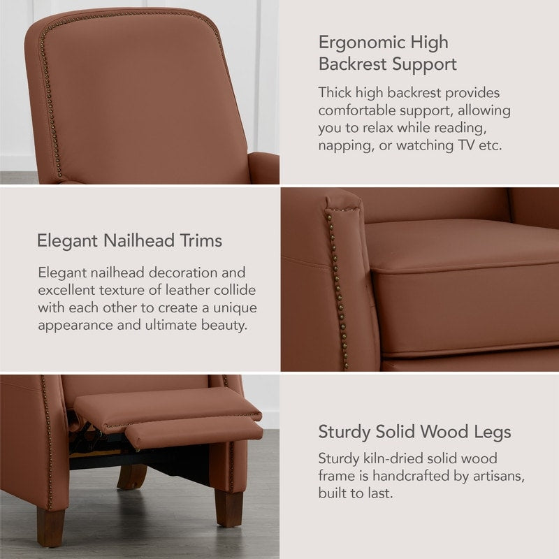 Poltrona reclinabile Elias Push Back per adulti in similpelle per soggiorno