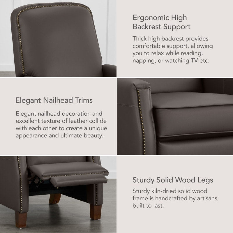 Poltrona reclinabile Elias Push Back per adulti in similpelle per soggiorno