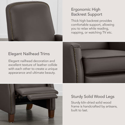 Poltrona reclinabile Elias Push Back per adulti in similpelle per soggiorno