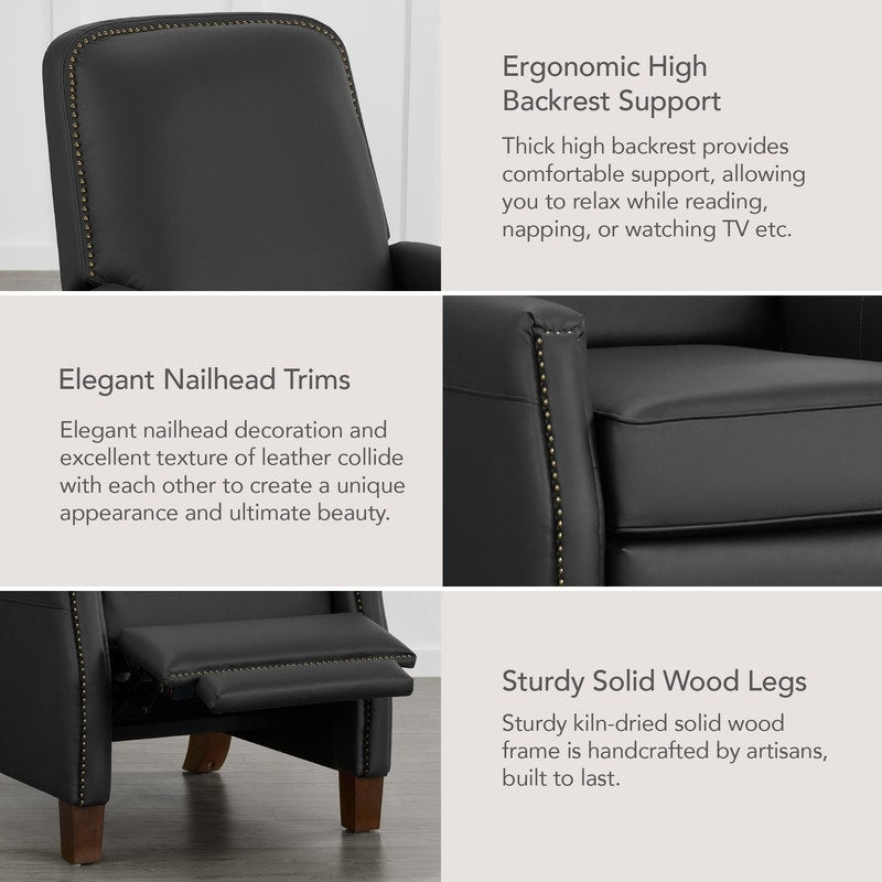 Poltrona reclinabile Elias Push Back per adulti in similpelle per soggiorno