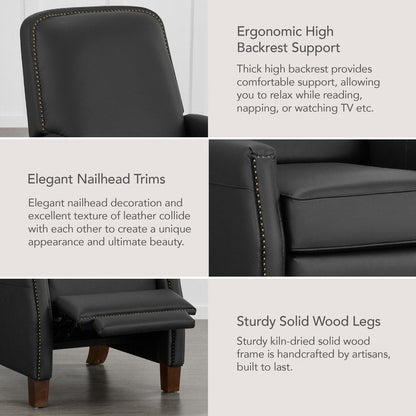 Poltrona reclinabile Elias Push Back per adulti in similpelle per soggiorno