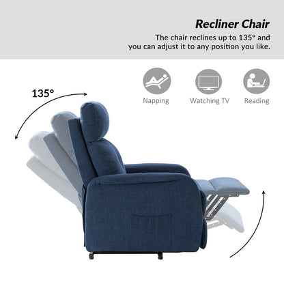 Poltrona reclinabile Elisa Power Remote Lift Assist con base in metallo