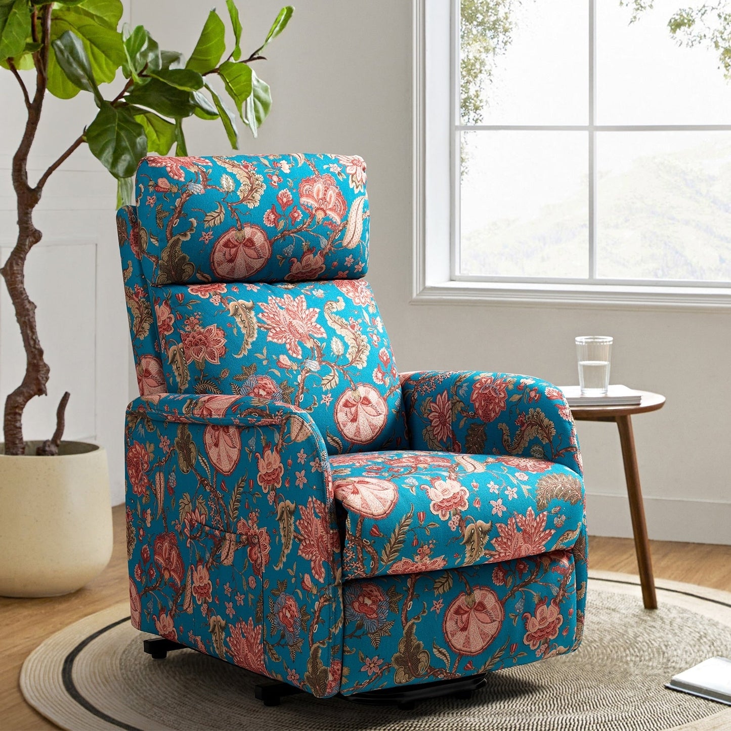 Poltrona reclinabile Elisa Power Remote Lift Assist con base in metallo