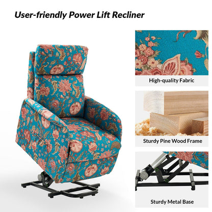 Poltrona reclinabile Elisa Power Remote Lift Assist con base in metallo