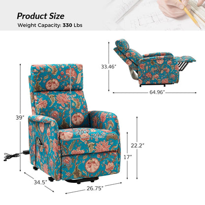 Poltrona reclinabile Elisa Power Remote Lift Assist con base in metallo