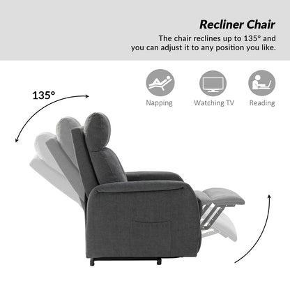 Poltrona reclinabile Elisa Power Remote Lift Assist con base in metallo