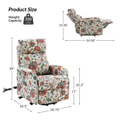 Poltrona reclinabile Elisa Power Remote Lift Assist con base in metallo