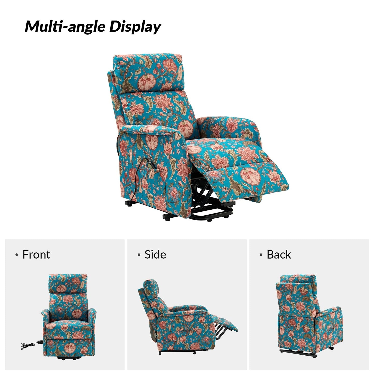 Poltrona reclinabile Elisa Power Remote Lift Assist con base in metallo