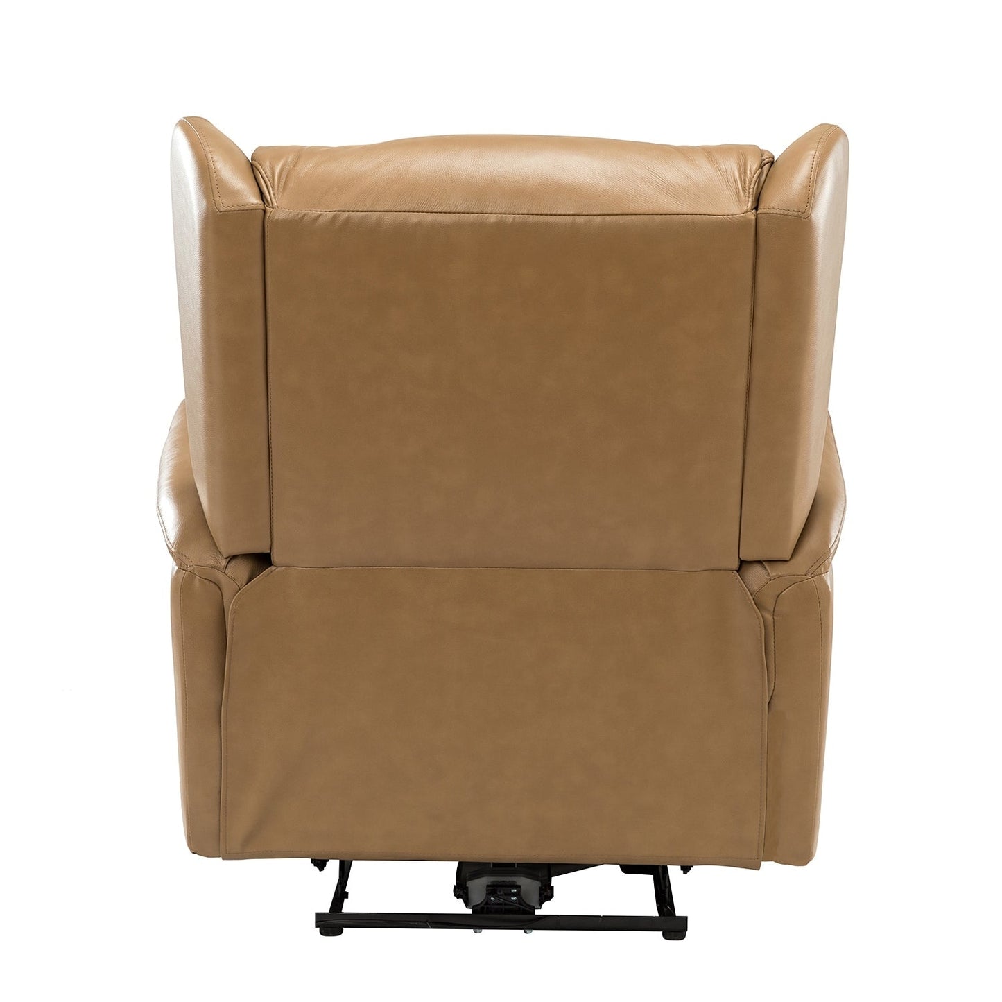 Poltrona reclinabile elettrica Eliseo in vera pelle con porta USB e design Wingback
