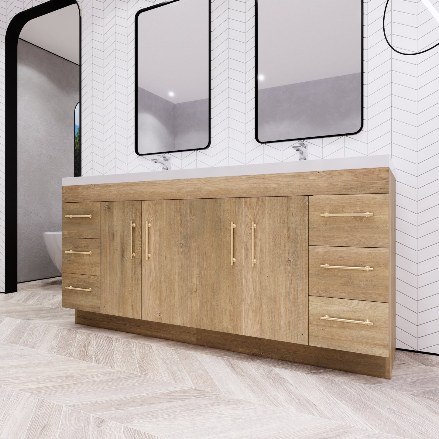 Mobile lavabo indipendente Eliza da 72'' con doppio lavabo