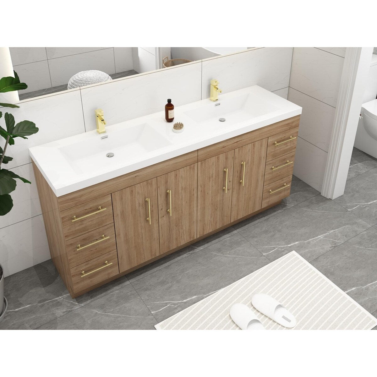 Mobile lavabo indipendente Eliza da 72'' con doppio lavabo