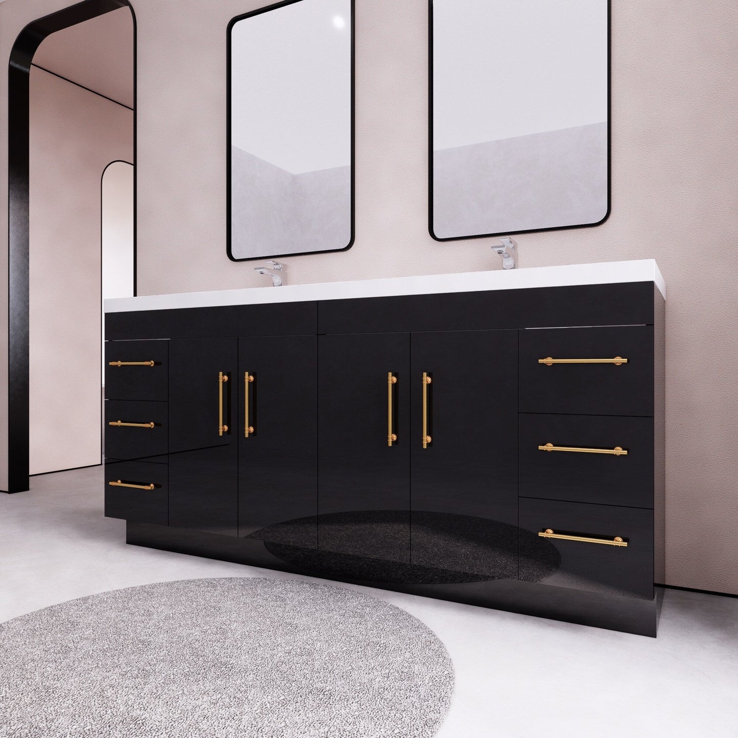 Mobile lavabo indipendente Eliza da 72'' con doppio lavabo