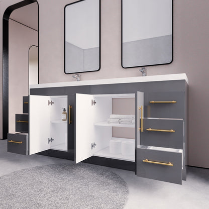 Mobile lavabo indipendente Eliza da 72'' con doppio lavabo