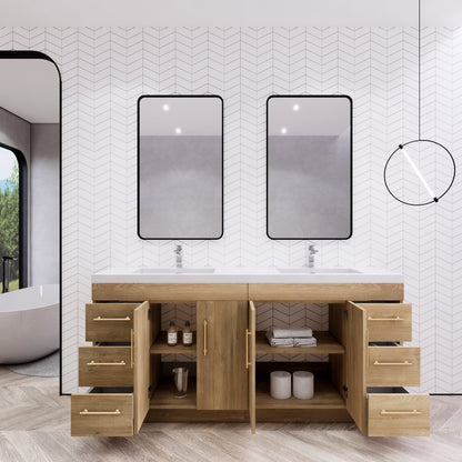 Mobile lavabo indipendente Eliza da 72'' con doppio lavabo