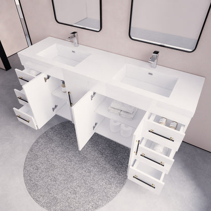 Mobile lavabo indipendente Eliza da 72'' con doppio lavabo