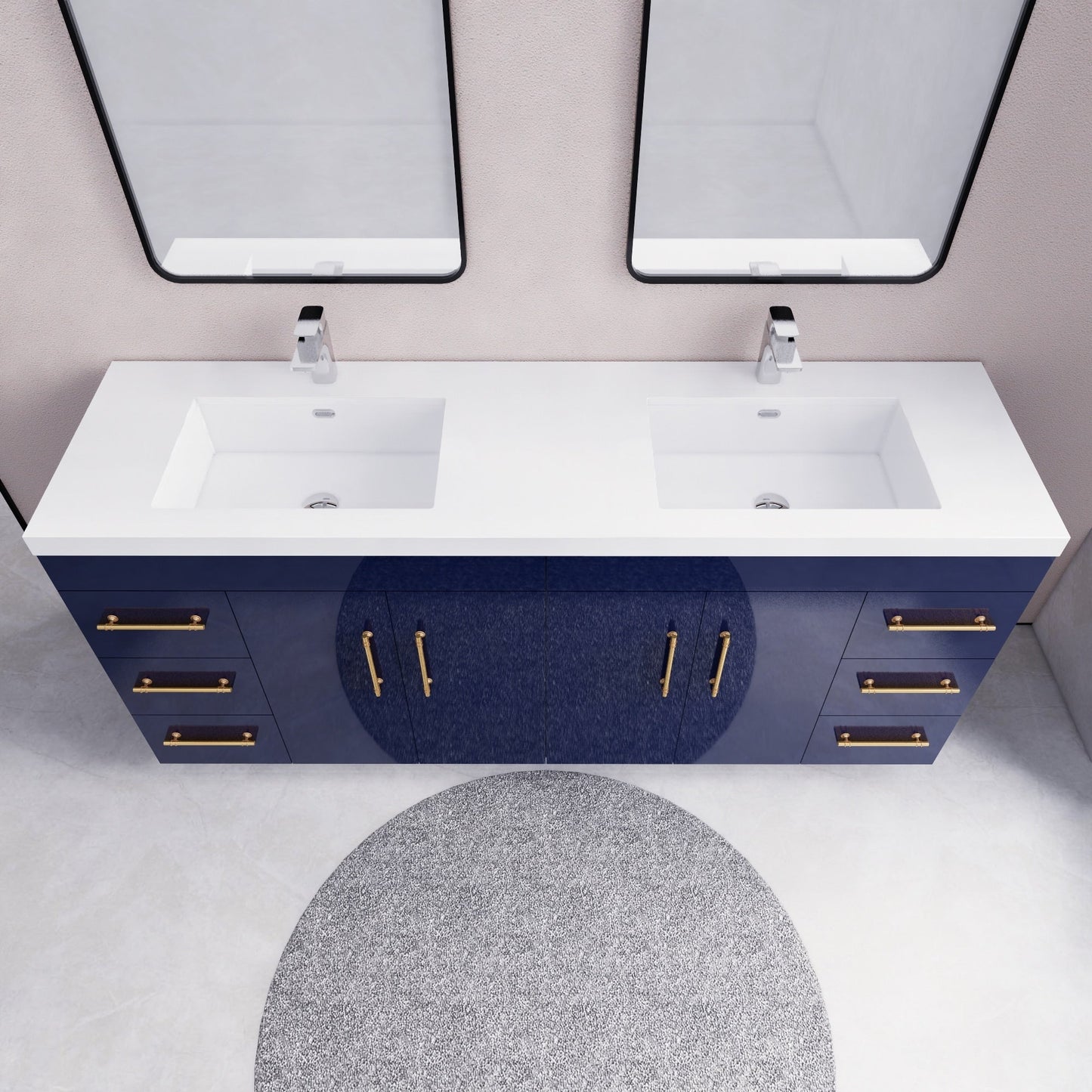 Mobile lavabo indipendente Eliza da 72'' con doppio lavabo